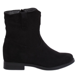 Black Boots on a hidden wedge heel G-7605 Black