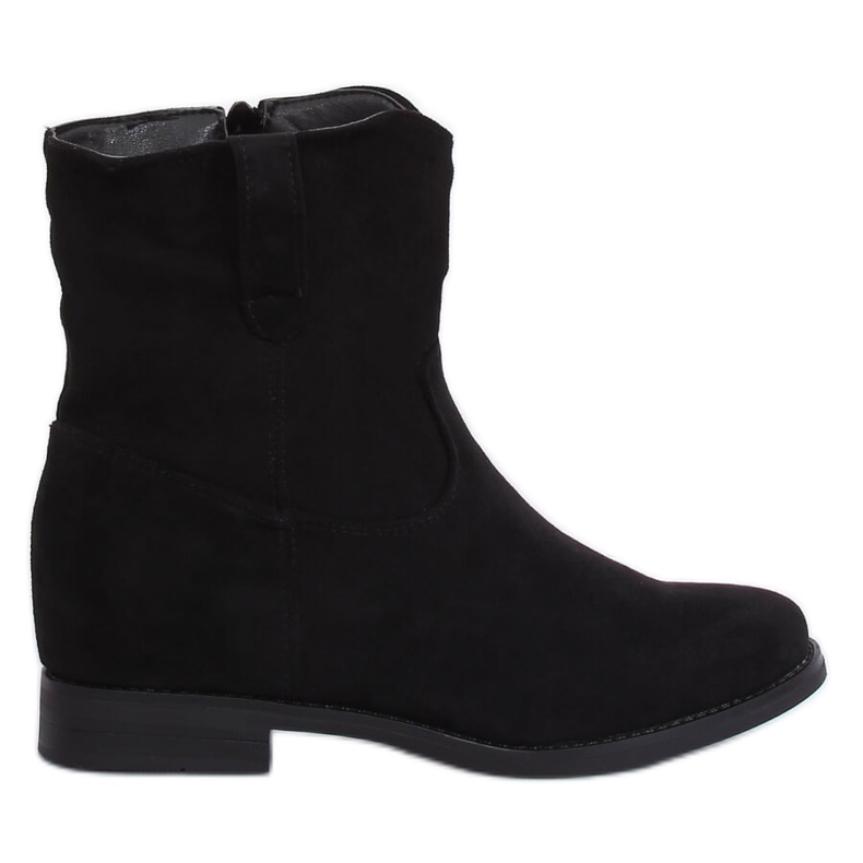Black Boots on a hidden wedge heel G-7605 Black