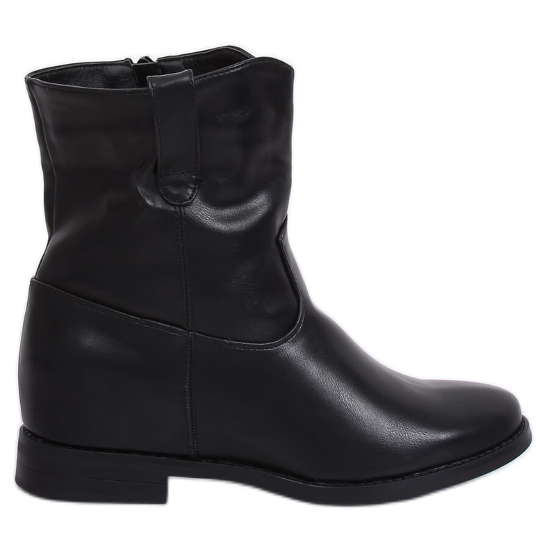 Black grain boots on a hidden wedge G-7607 Black yellow