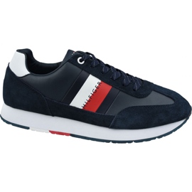 Tommy Hilfiger Corporate Leather Flag Runner M FM0FM02380 403 navy blue