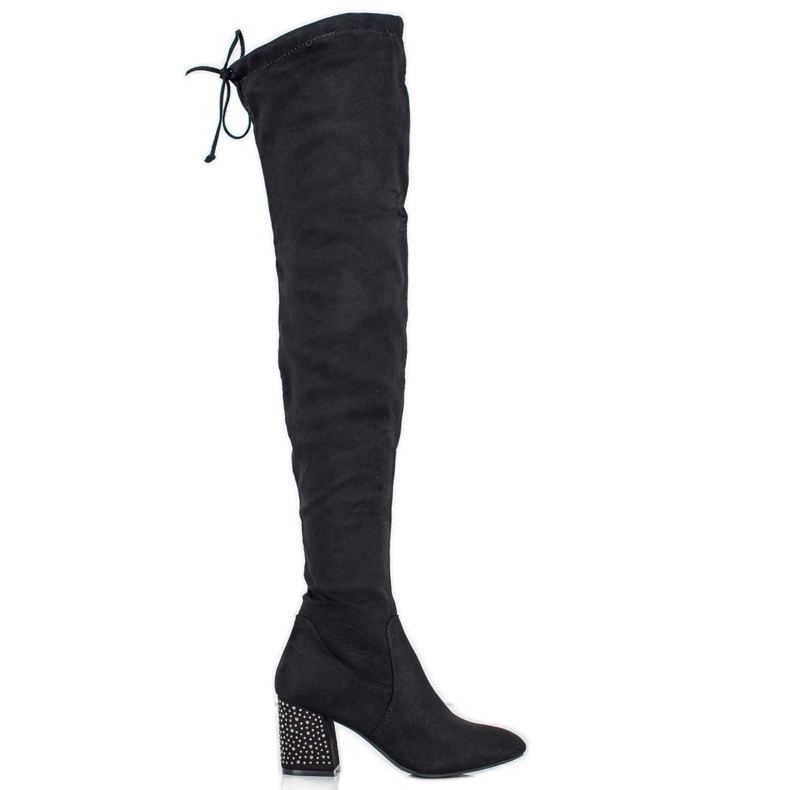 Super Mode High Boots With Decorative Heel black