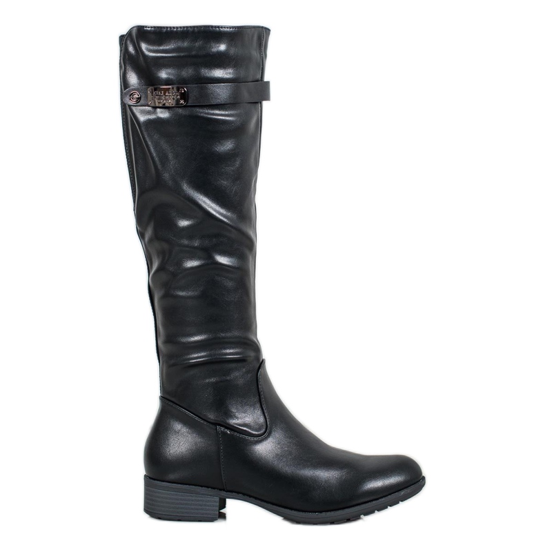 Gogo Black Riding Boots With Eco Leather