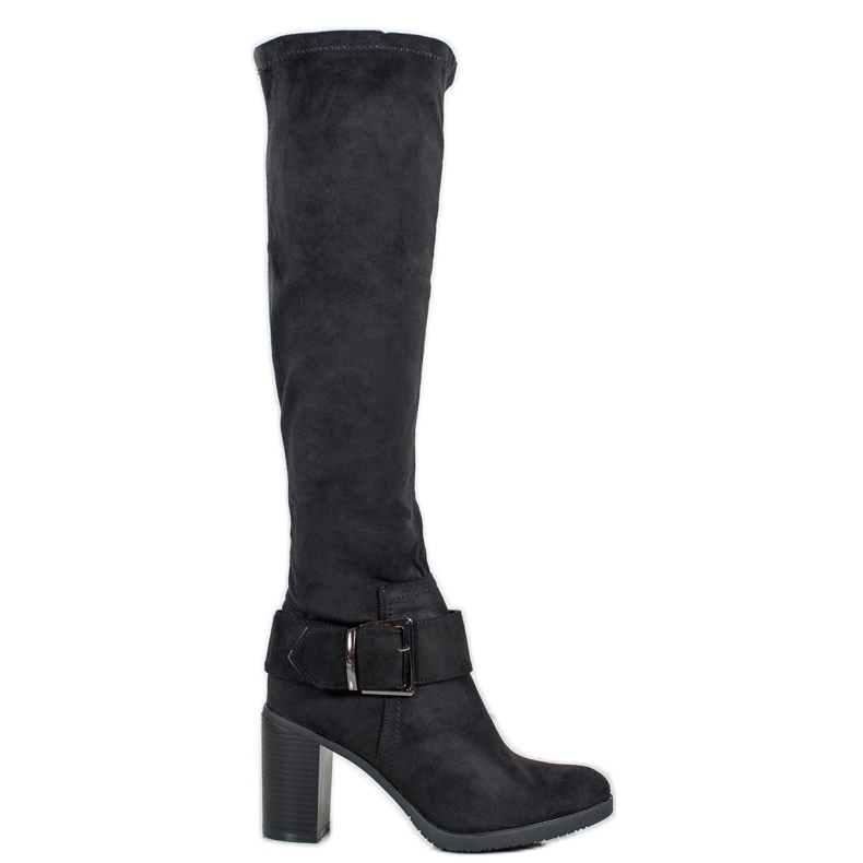 Super Mode Elegant Boots With Buckle black