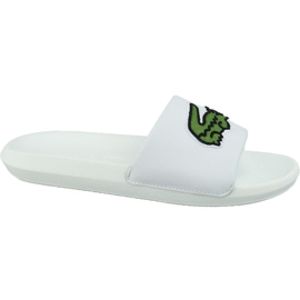 lacoste slippers white