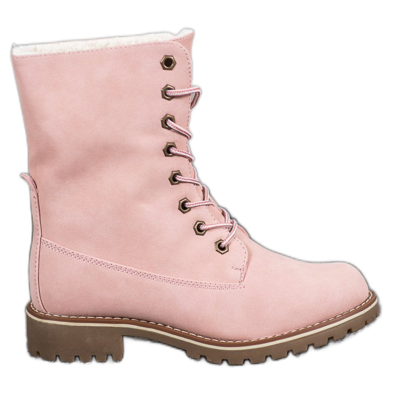 SHELOVET Hiking Boots With Roll Up Shank pink