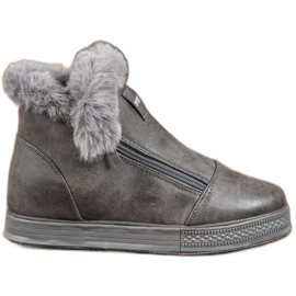 SHELOVET Sports boots with fur grey