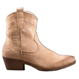 Seastar Warm cowboy boots on high heels brown