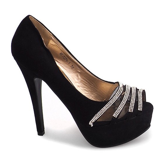Suede Pumps On A High Heel MD7079-1 Black