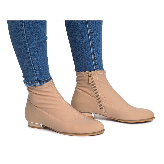 Elegant material boots 26003 Beige