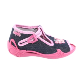 Befado children's shoes 213P112 navy blue pink grey