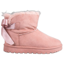 SHELOVET Warm Mukluki With A Bow pink
