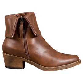 Kylie Cowboy boots with a roll up upper brown