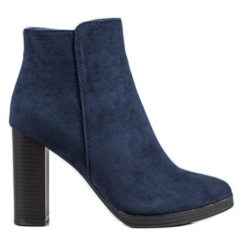 Ideal Shoes Classic high-heeled boots blue
