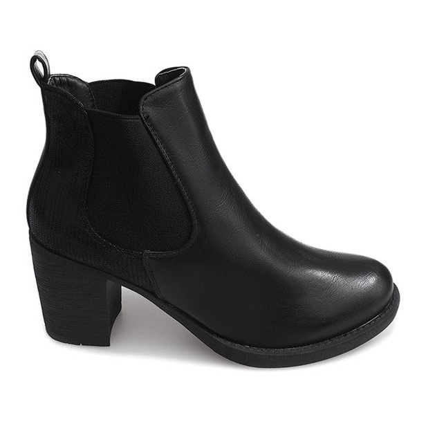 Boots On Heel With Elastic 1227 Black