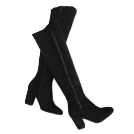 Black high-heeled boots 7539-GG Black Black high-heeled boots 7539-GG Black