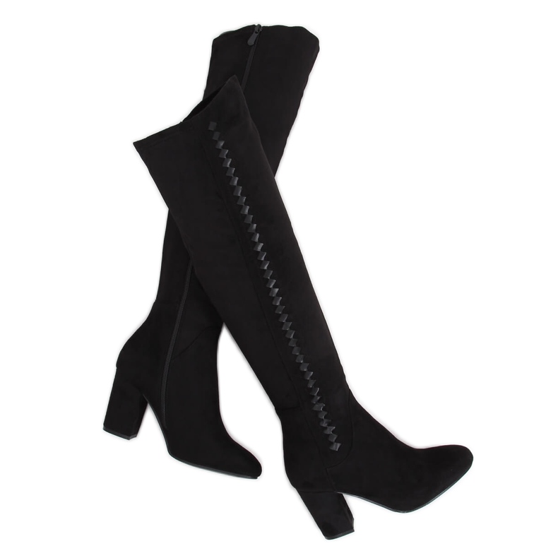 Black high-heeled boots 7539-GG Black