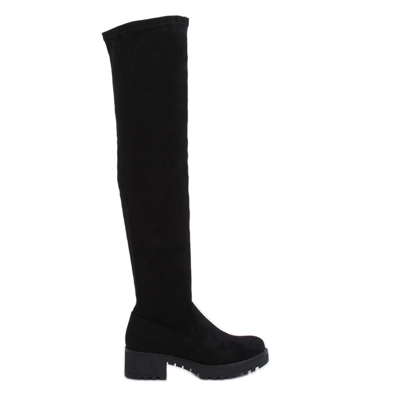 Black suede thigh boots 8056-GG Black
