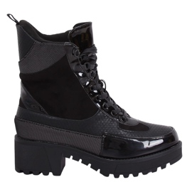 High-soled shoes NS067 Black