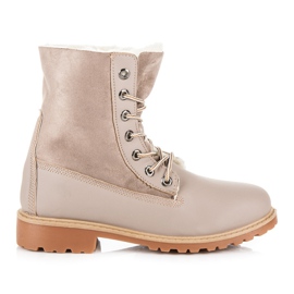 SHELOVET Stylish Trappers With Sheepskin grey