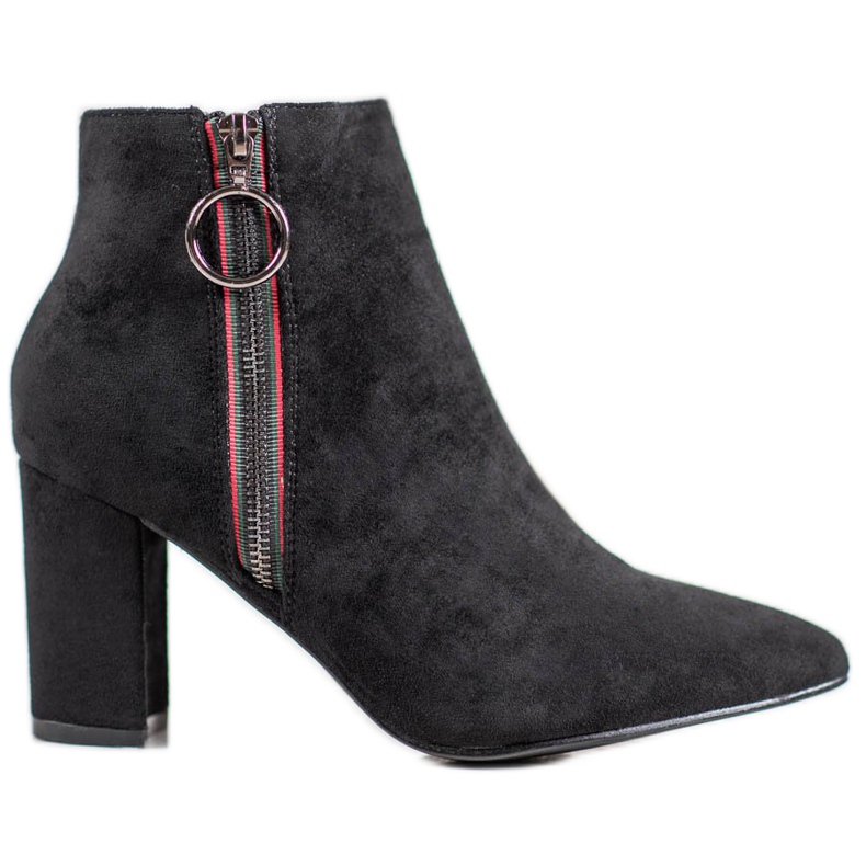 Small Swan Suede Booties With A Zipper black