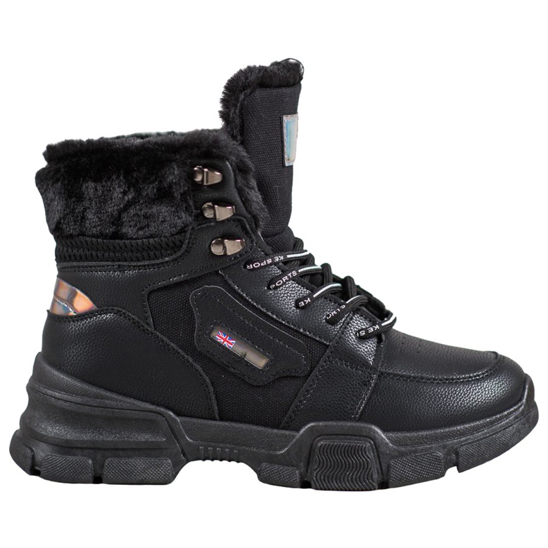 Yes Mile Sneakers With Fur black Yes Mile Sneakers With Fur black