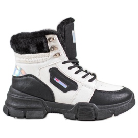 Yes Mile Sneakers With Fur white black