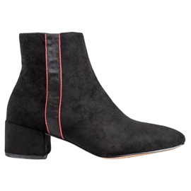 SHELOVET Suede boots with a decorative belt black