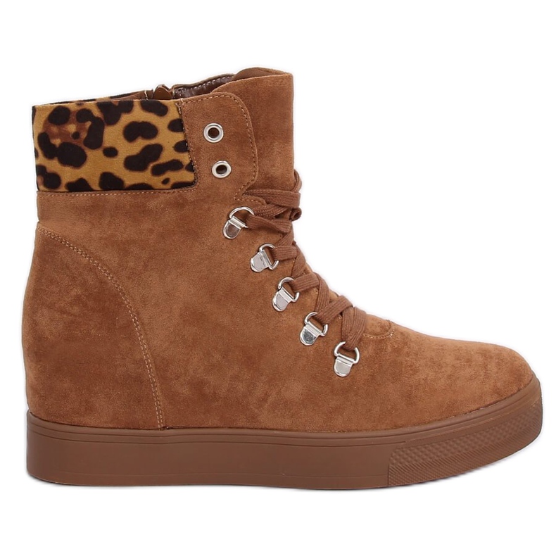 Boots on a hidden wedge camel RQ216 Camel brown