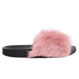Pink slippers with fur CK107P Pink