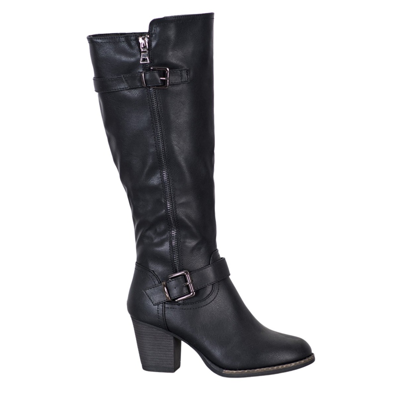 J. Star Comfortable Boots With Buckle black