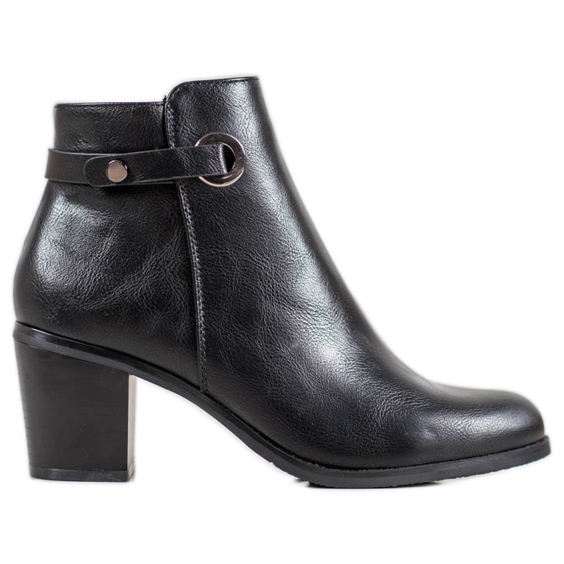 Ideal Shoes Classic Eco-leather boots black