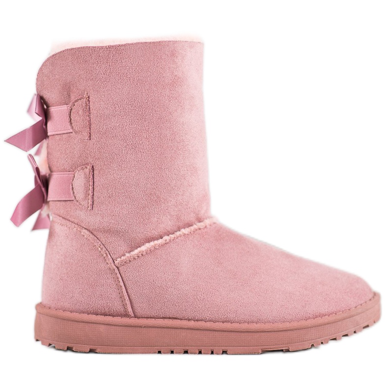 Haver Warm Snow Boots With Bows pink