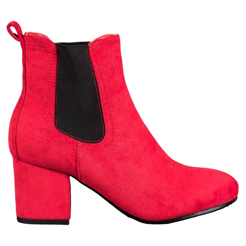 Bestelle Slip-on boots on a post red