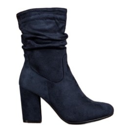 Kayla High Booties On A Post blue Kayla High Booties On A Post blue