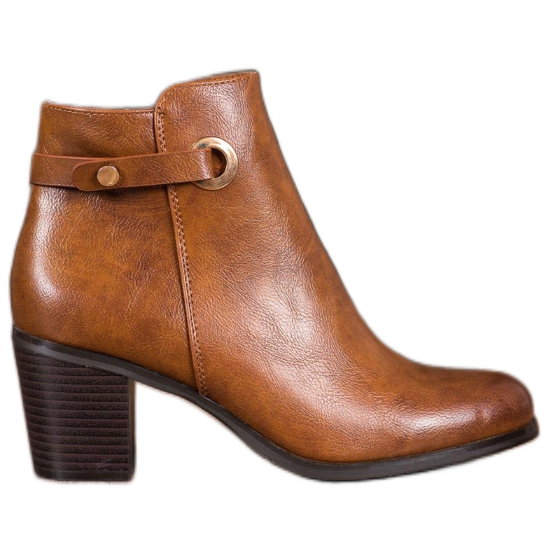Ideal Shoes Classic Eco-leather boots brown Ideal Shoes Classic Eco-leather boots brown