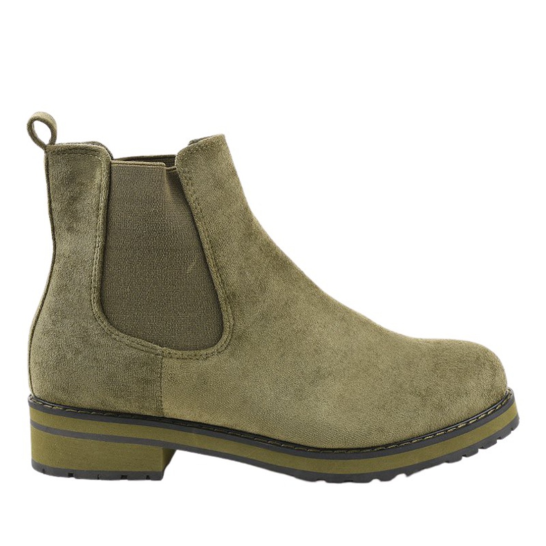 Green insulated ankle boots F-3799