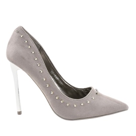 Gray pumps on a NF-04 heel grey