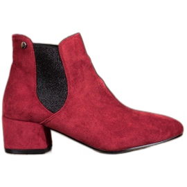 Ideal Shoes Chelsea Boots With Glitter red Ideal Shoes Chelsea Boots With Glitter red