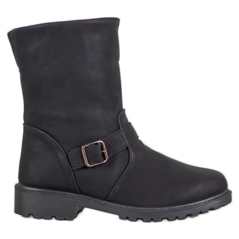 SHELOVET Boots With Sheepskin black