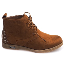 Tied Boots With Sequins H543 Camel brown Tied Boots With Sequins H543 Camel brown