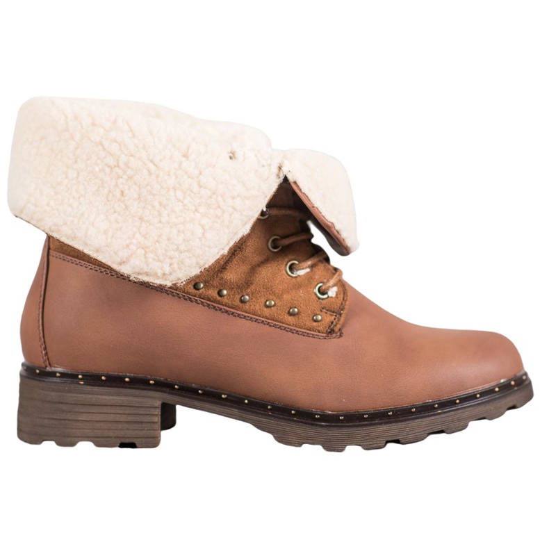 SHELOVET Brown Boots With Sheepskin