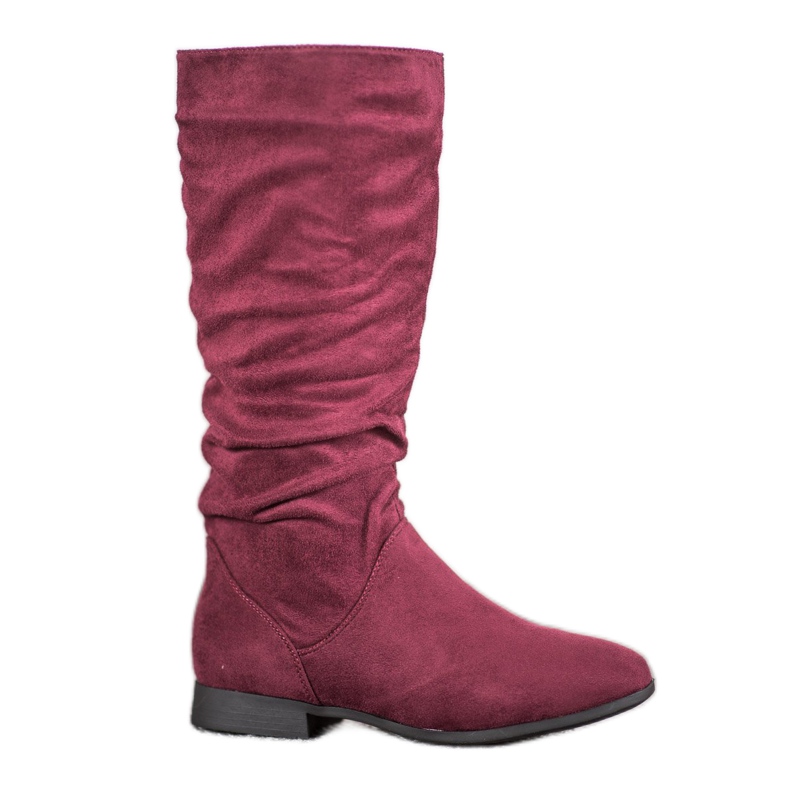 SHELOVET Suede Boots Above The Knee red