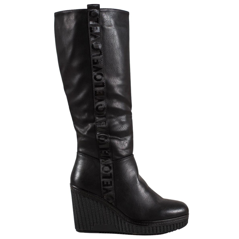 Goodin Wedge Boots Love black Goodin Wedge Boots Love black
