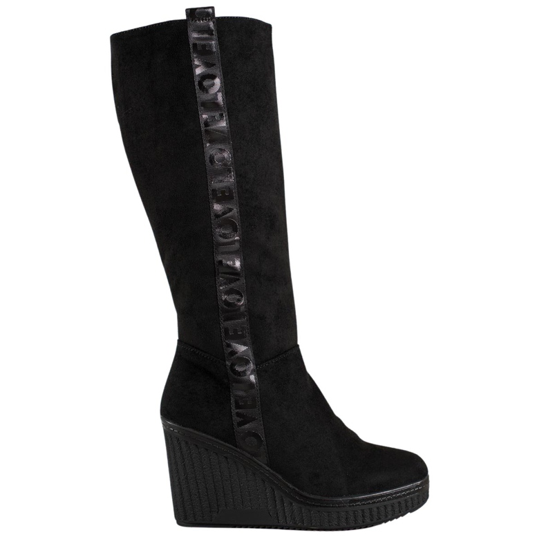 Goodin Wedge Boots Love black Goodin Wedge Boots Love black