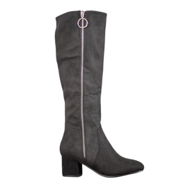 SHELOVET Boots With Decorative Zipper black