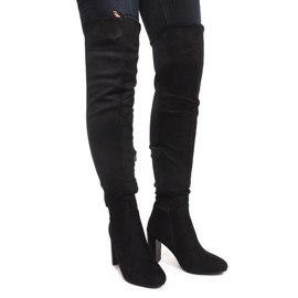 Suede Boots On A Pole 6812-GG Black