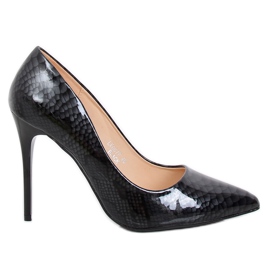 Pumps on a black and gray LE067P Black stiletto grey