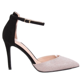 Pumps on a pin TU127P Champagne black pink