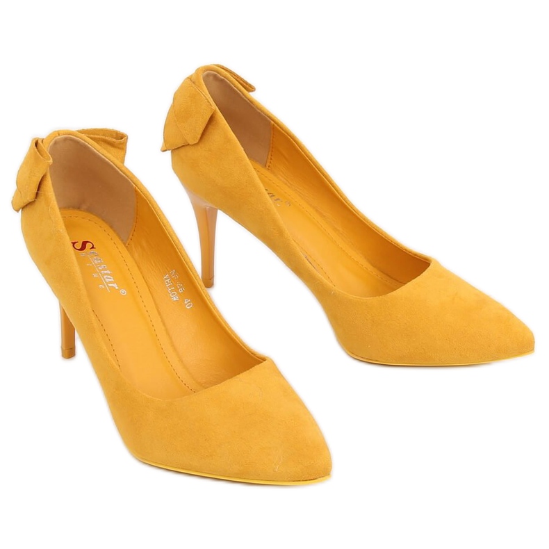 Pumps on a pin with a bow yellow NF-46 Yellow