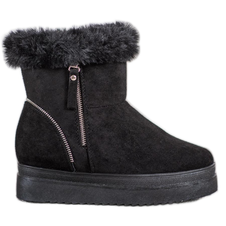 SHELOVET Black Snow Boots On The Platform